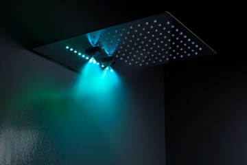 JETTO - Wall-mounted overhead shower with anti-lime system with chromotherapy by Tender rain - view 3